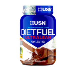 USN Diet Fuel Ultralean meal replacement shake supplement tub.