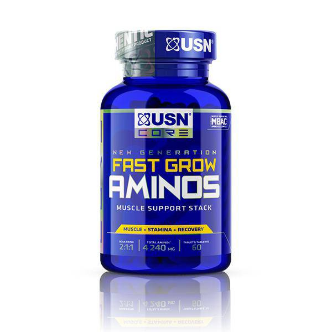 USN Fast Grow Amino Stack amino acid muscle support tablets.