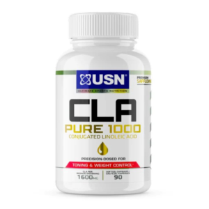USN CLA Pure 1000 conjugated linoleic acid softgel supplement.